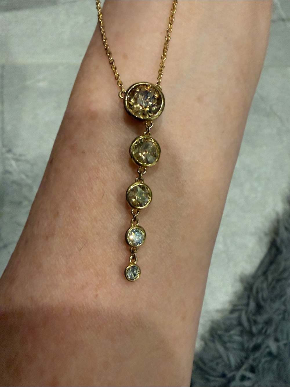 Touchstone Crystal Gold-Tone Necklace with Amber and Yellow Crystals - Picture 2 of 6